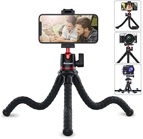 Phone Tripod, Anozer Flexible Tripod with Universal Clip&Cold Shoe Mount,Adjustable Mini Tripod S... | Amazon (US)