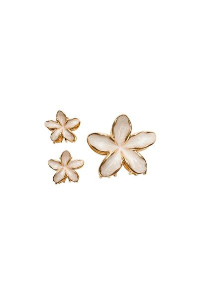 Pack of 3 floral hair clips | Stradivarius (UK)