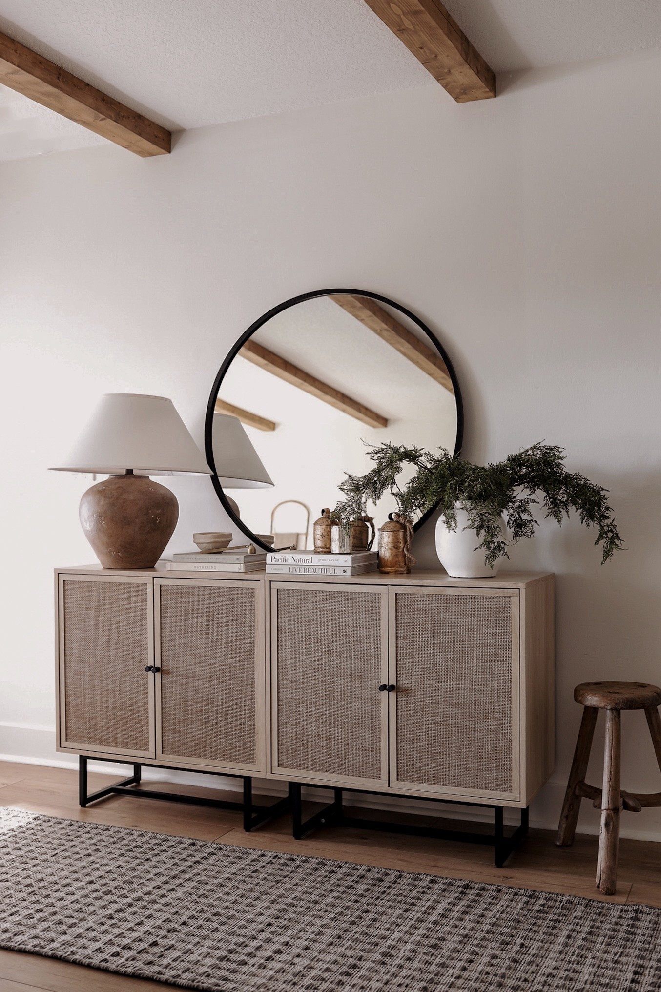 A holiday sideboard moment ✨ Layered with greenery, warm wood tones, and simple seasonal accents to make everyday spaces feel festive without feeling overdone. Everything linked below! 

#LTKHoliday #LTKSeasonal #LTKHome