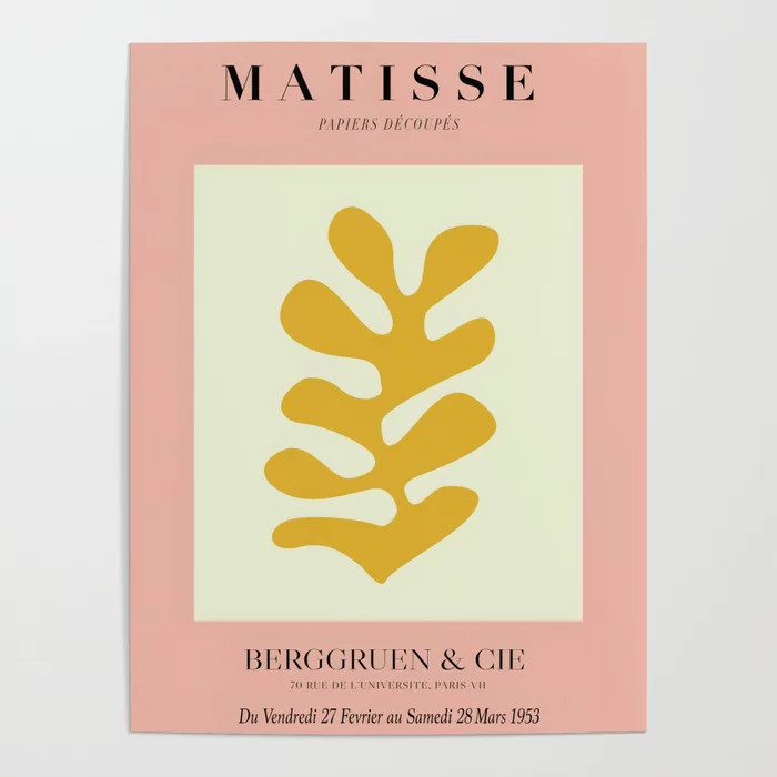 Matisse, Cut-outs Yellow Pink Poster | Society6