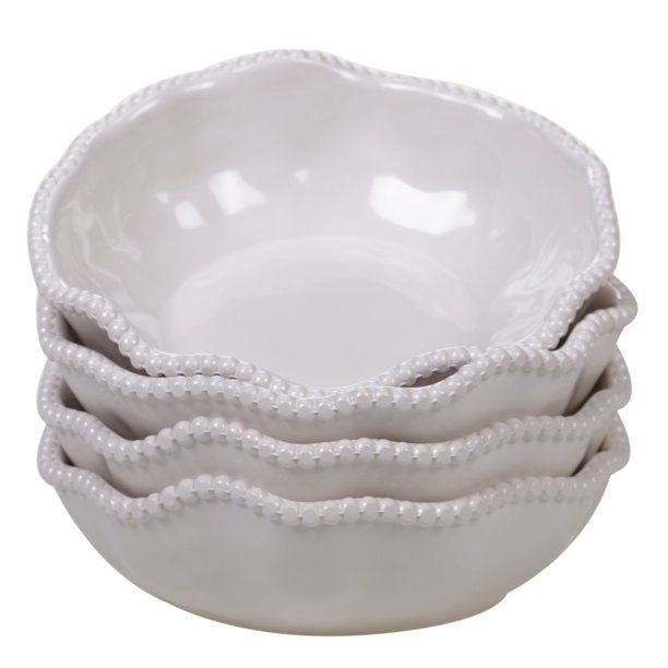 4pc Cream White Perlette All Purpose Bowls | Walmart (US)