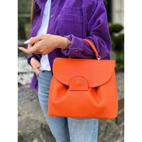 Оrange Handbag, Shoulder Leather Bag, Bright Bag For Women, Gift Her, Orange Handbag Purse | Etsy (US)