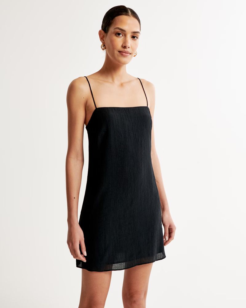 Crinkle Textured Skimming Mini Dress | Abercrombie & Fitch (US)