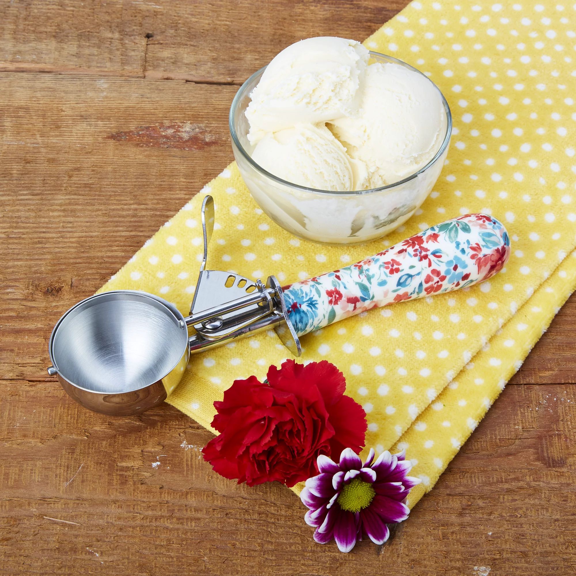 The Pioneer Woman Gorgeous Garden Stainless Steel Trigger Ice Cream Scoop | Walmart (US)