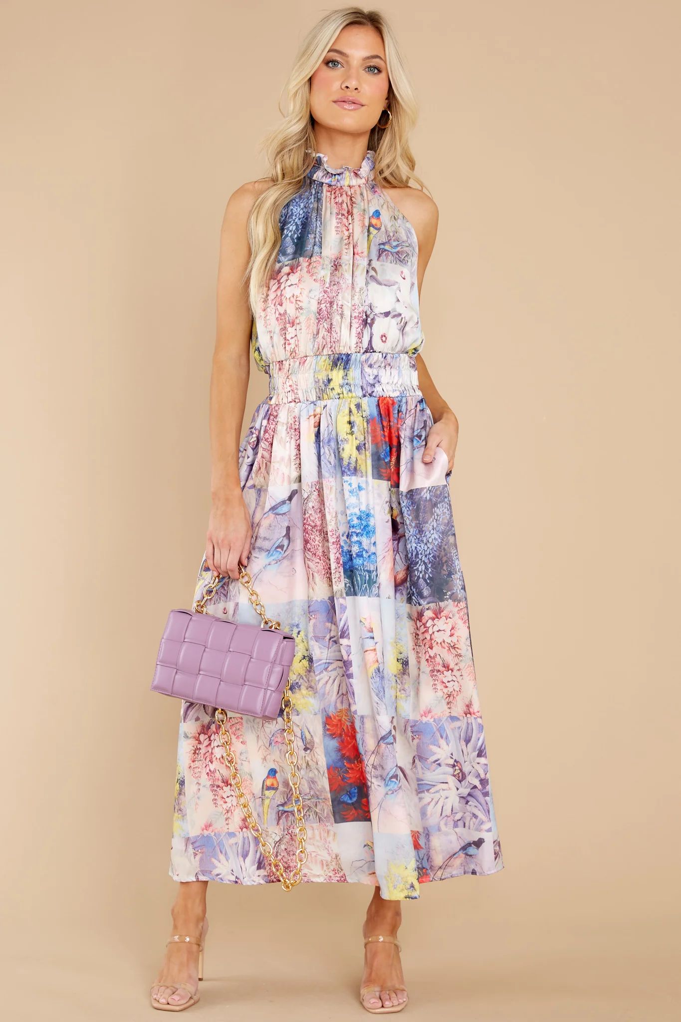 It's Destiny Lavender Floral Print Maxi Dress | Red Dress 