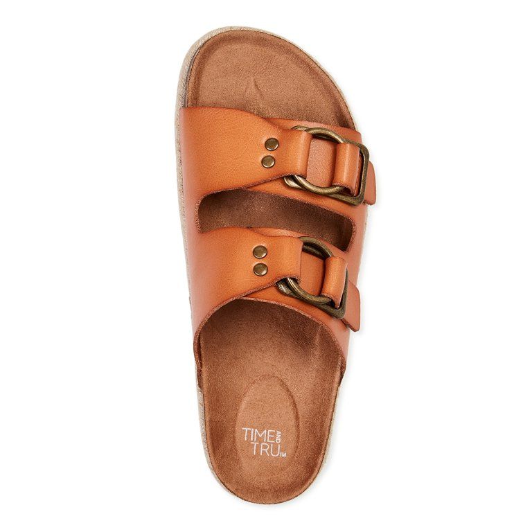 Time and Tru Women's Espadrille Platform Footbed Sandals | Walmart (US)