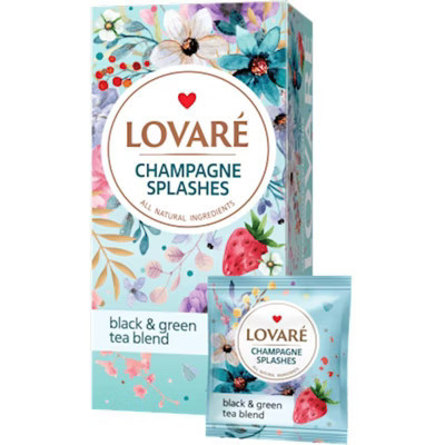Lovare Black & Green Tea Blend Champagne Splashes l 24 Tea Bags l 48g - Sparkling Blend With Fruity Notes, Refreshing And Ene | Target