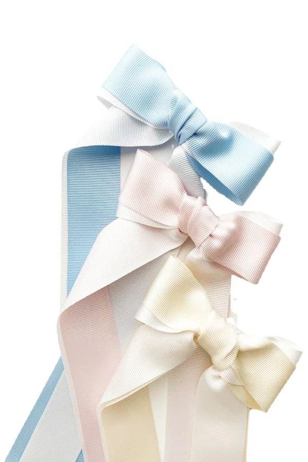Double Pastel Large Grosgrain Long Tail Bow | The Frilly Frog