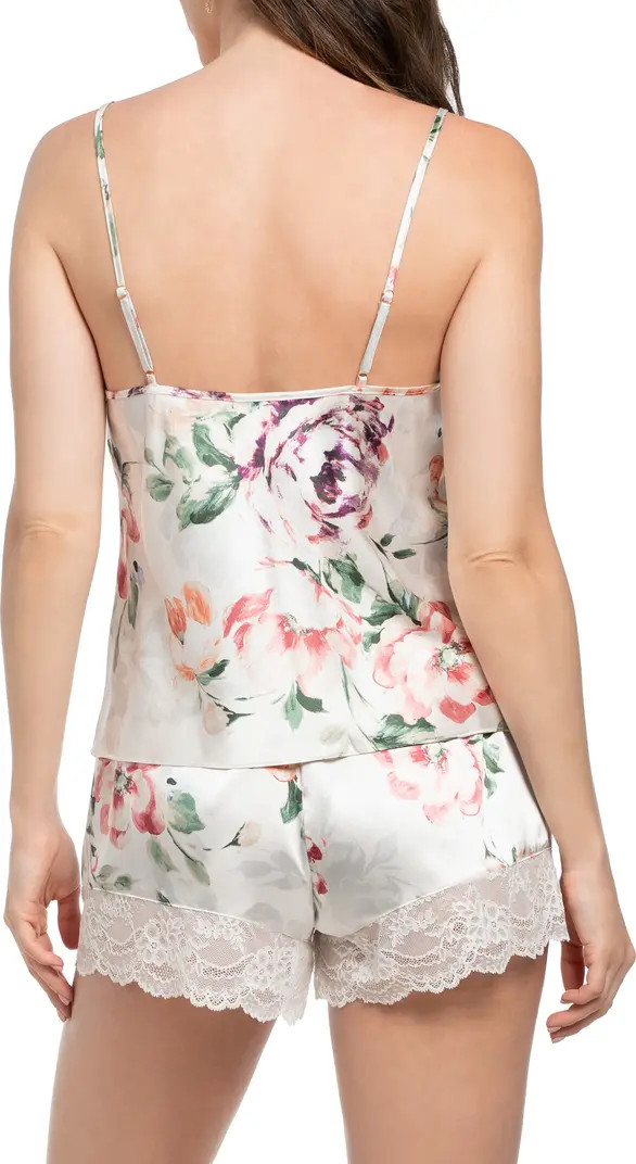 Tatiana Floral Lace Trim Satin Pajamas | Nordstrom