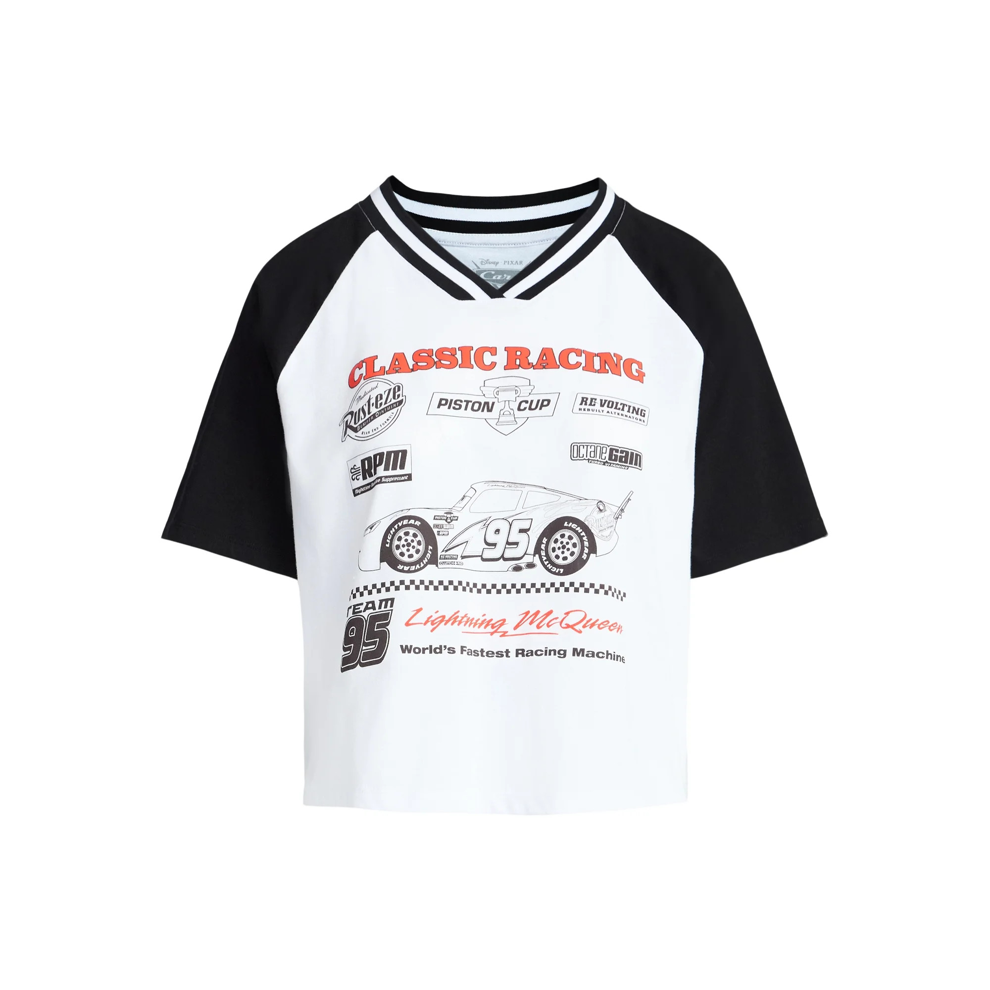Disney Cars Women's Lightning McQueen Front Back Graphic Tee with Short Sleeves, Sizes XXS-XXL | Walmart (US)