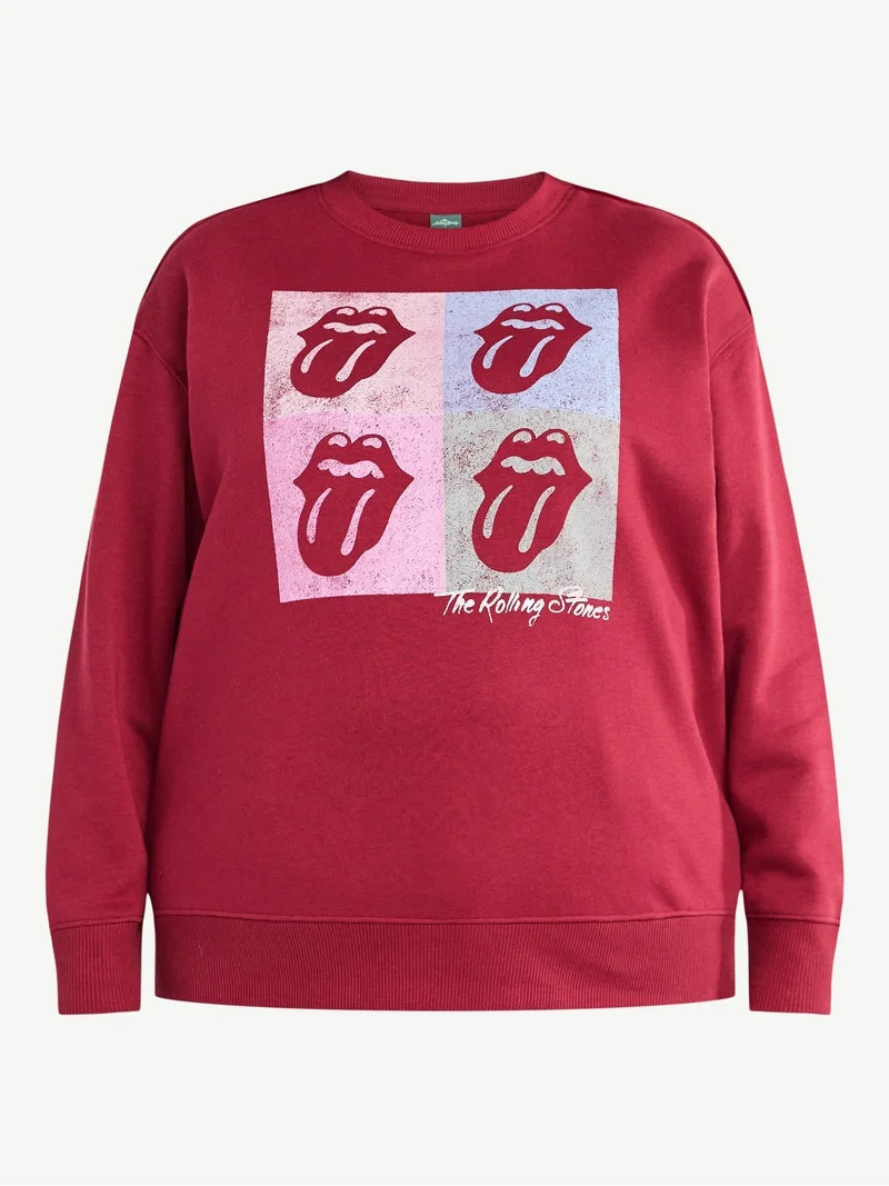 Terra & Sky Women's Plus Graphic Sweatshirt, Rolling Stones, Sizes 0X-4X - Walmart.com | Walmart (US)