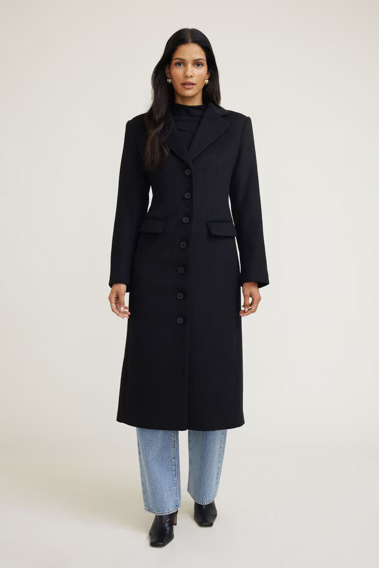 Cinched Wool Coat | Dynamite Clothing