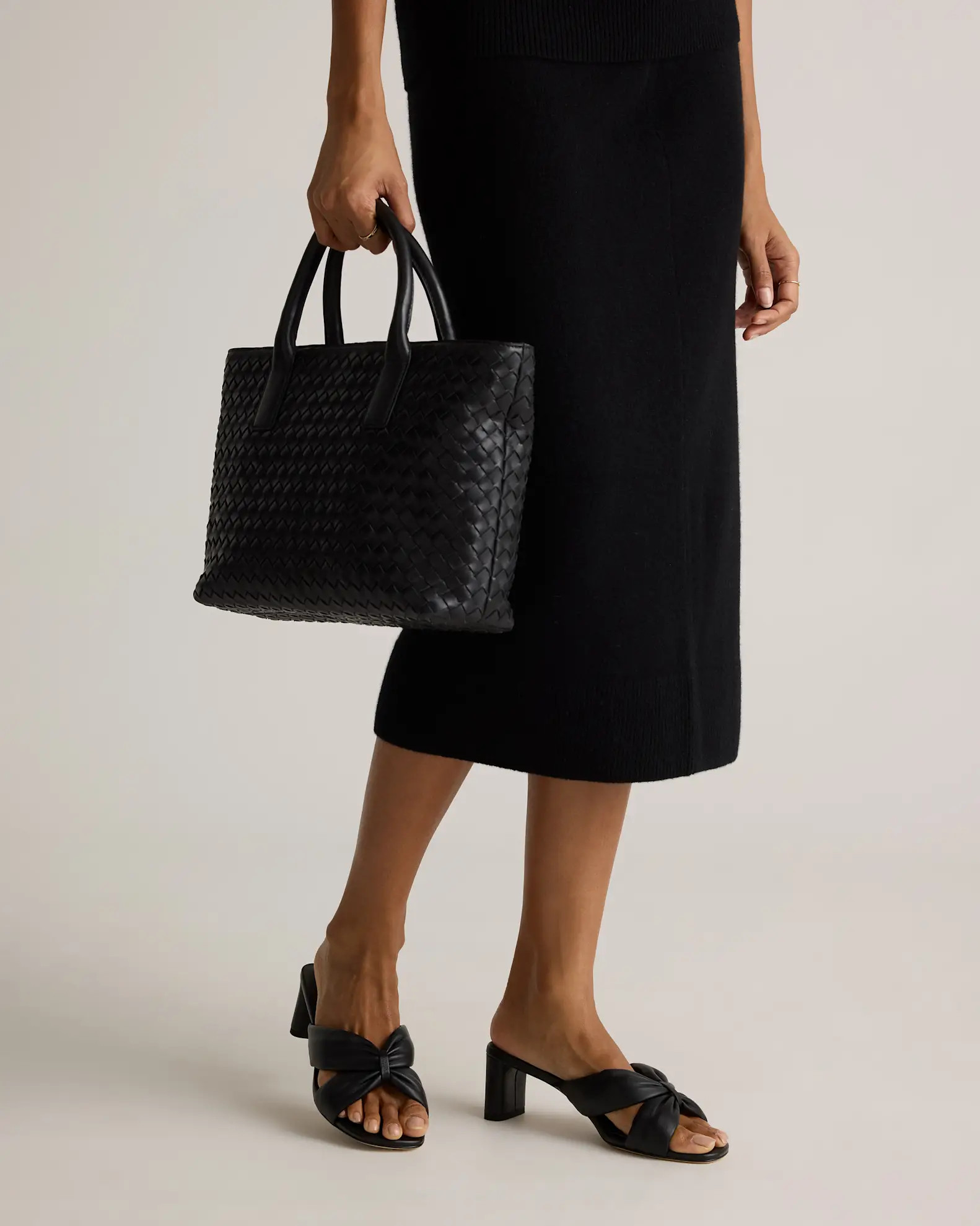 Italian Leather Twist Mid Heel Mule | Quince