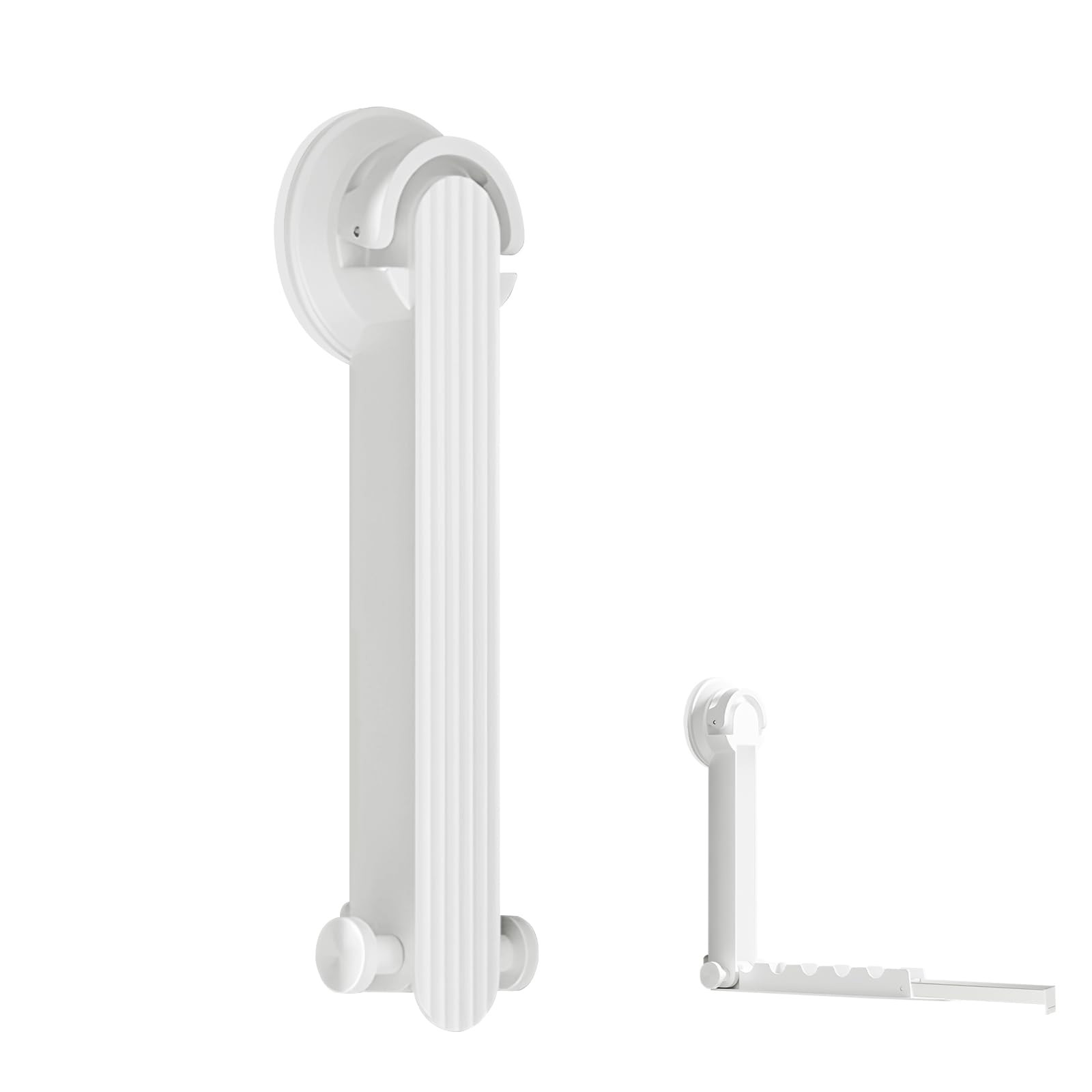 Foldable Clothes Drying Rack with Suction Cup, Wall-Mounted Clothes Drying Rod with Retractable R... | Amazon (US)