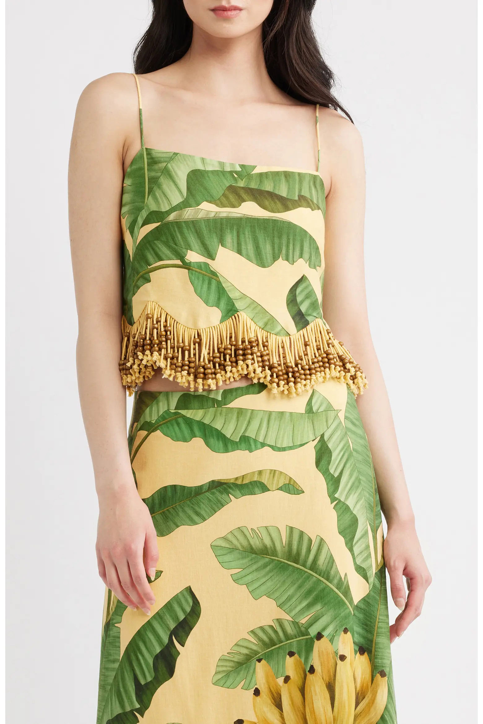 Botanical Fruit Print Beaded Fringe Top (Women) | Nordstrom | Nordstrom