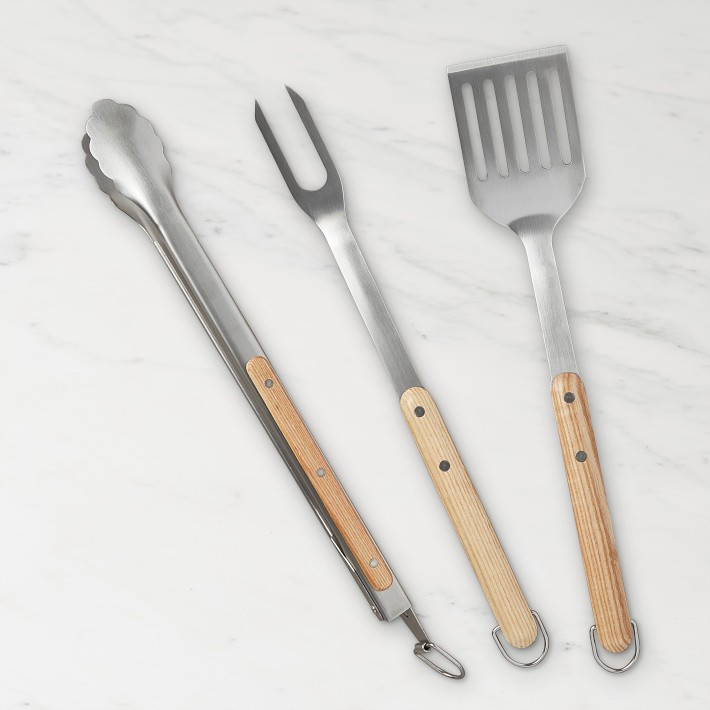 Williams Sonoma 3-Piece BBQ Set,  Ashwood Handled | Williams-Sonoma