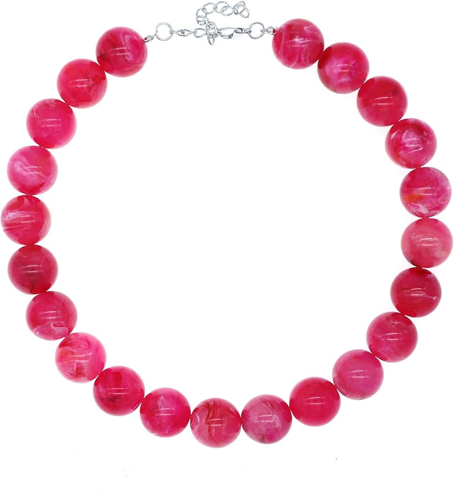 Chunky Large Beaded Necklace for Women Big Resin Stone Minimalistic Modern Bead Statement Necklac... | Amazon (US)