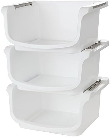 Home-X - Small Nesting and Stackable Storage Bins, Set of 3 (Storage Area 10"L x 8"W x 5.75"H) | Amazon (US)