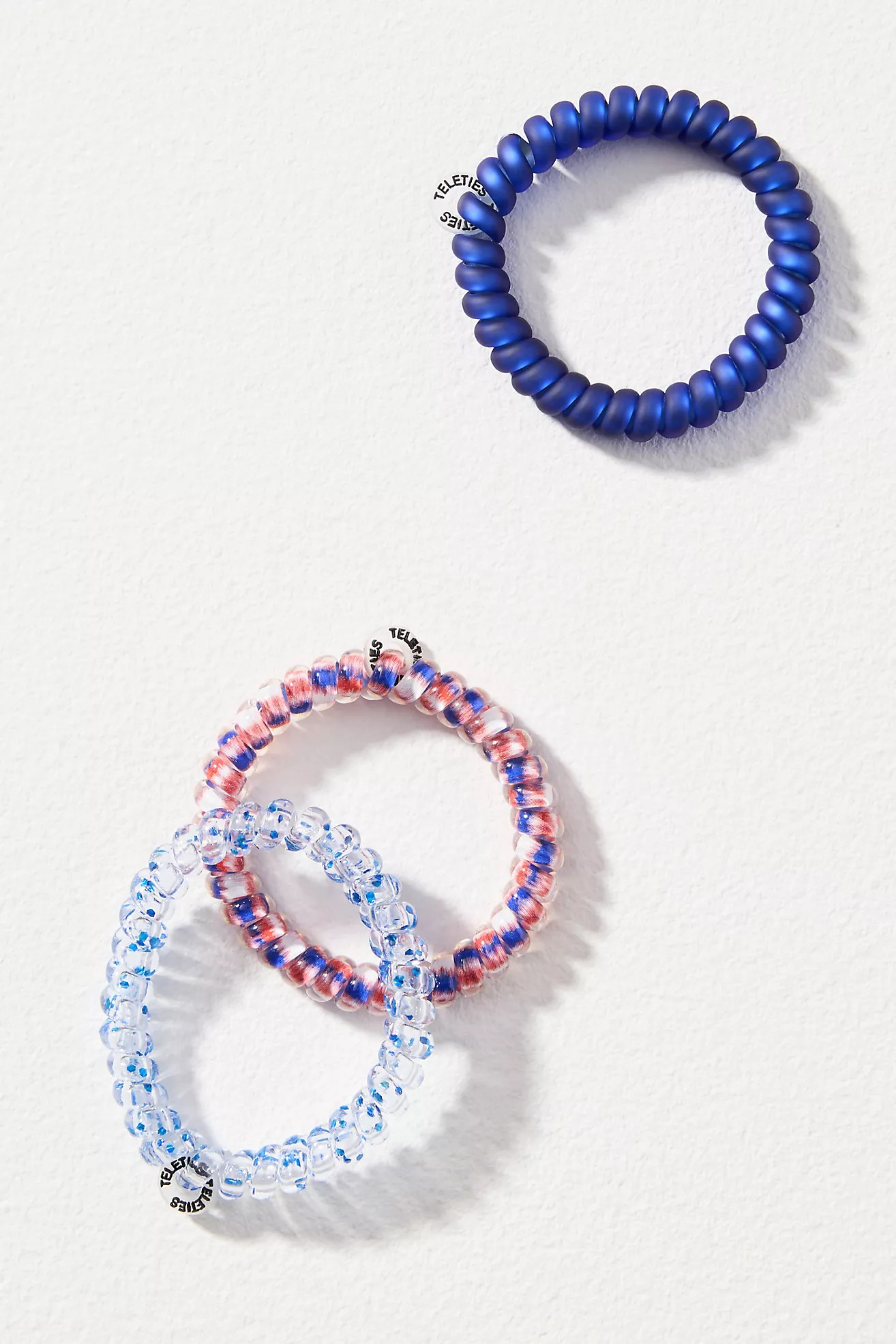 TELETIES Fourth of July Mixed Coil Hair Ties, Set of 3 | Anthropologie (US)