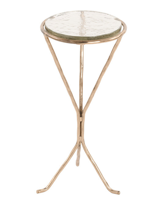 22in Recycled Glass And Metal Drink Table | Marshalls