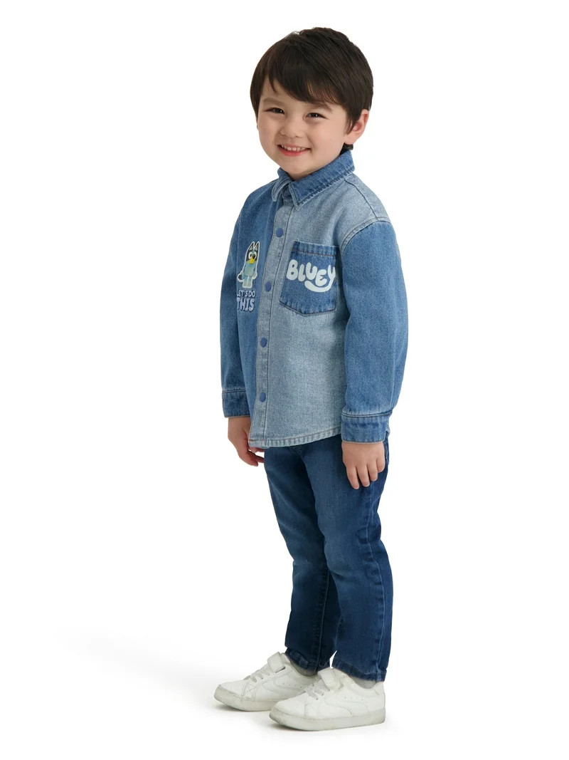 Bluey Toddler Boy Denim Shacket, Sizes 12M-5T | Walmart (US)