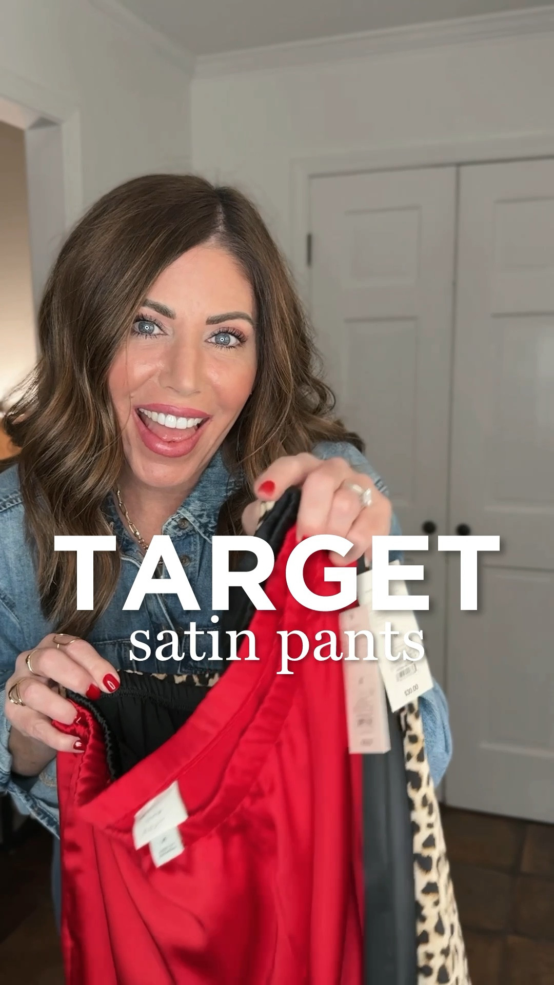 Target satin pants
Available in seven colors and three length options 
Mid rise with pockets. true to size and super comfy. 
$30
You can dress them up or down. Wear them now with your favorite sweater or button down and into summer with your favorite tank and sandals perfect to wear to work and more!

This exact target button down is almost sold out, so I will link some similar options. I’m wearing a medium.

Black Mongolian cashmere sweater is from quince. It has an oversized fit. I’m wearing a medium. It comes in several colors and the quality is amazing. 

Star sweater is from aerie and it’s currently on sale for $25! / over half off !
it has an oversized fit, and I am wearing a medium

#LTKSaleAlert #LTKOver40 #LTKStyleTip