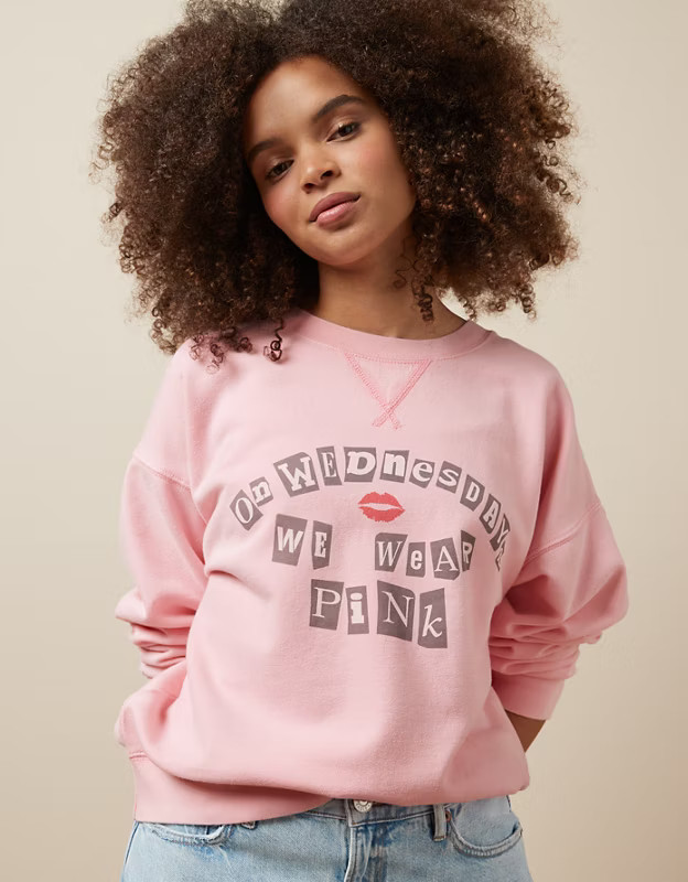 AE x Mean Girls Crew Neck Sweatshirt | American Eagle Outfitters (US & CA)