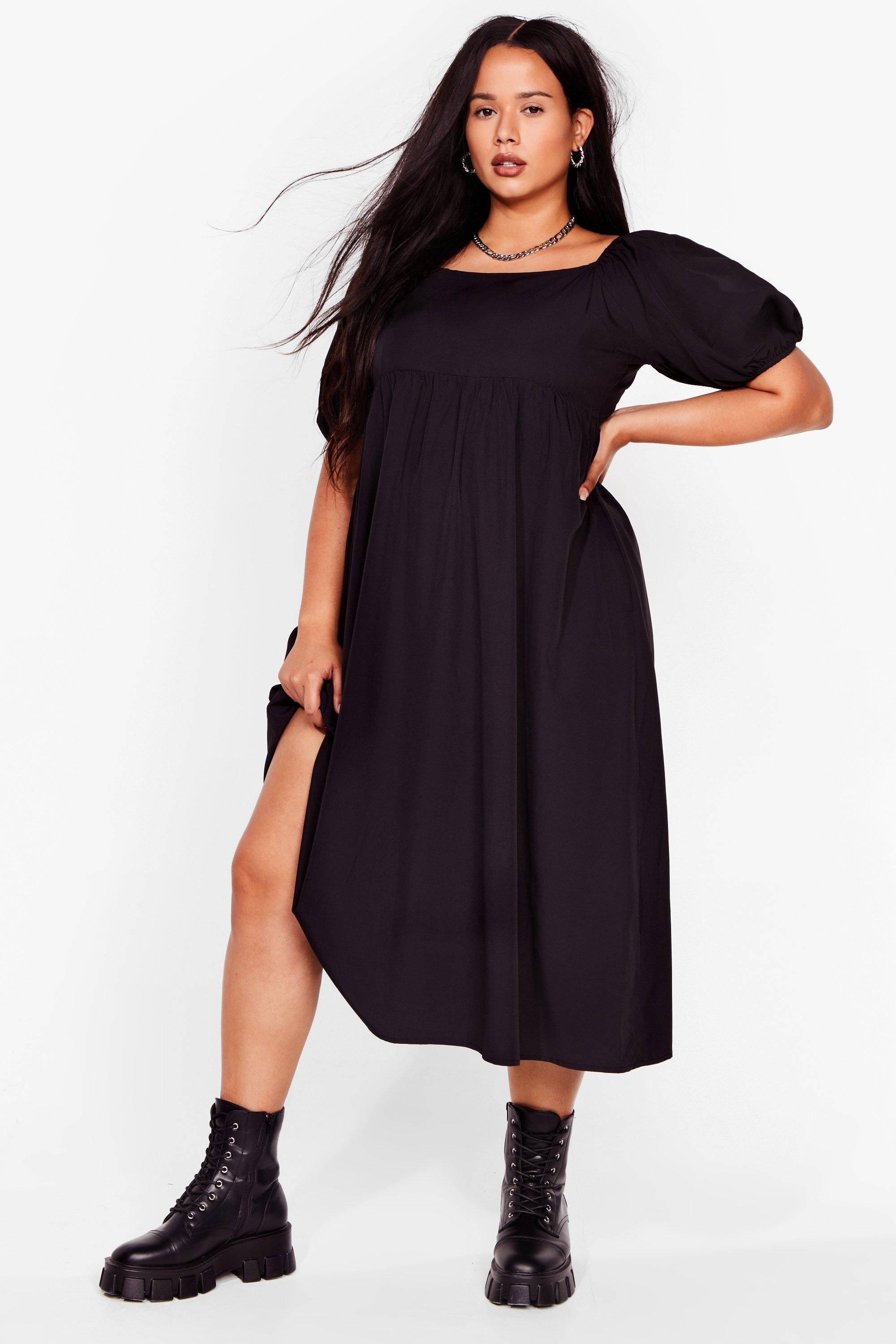 Plus Size Flowy Midi Smock Dress | Nasty Gal (US)