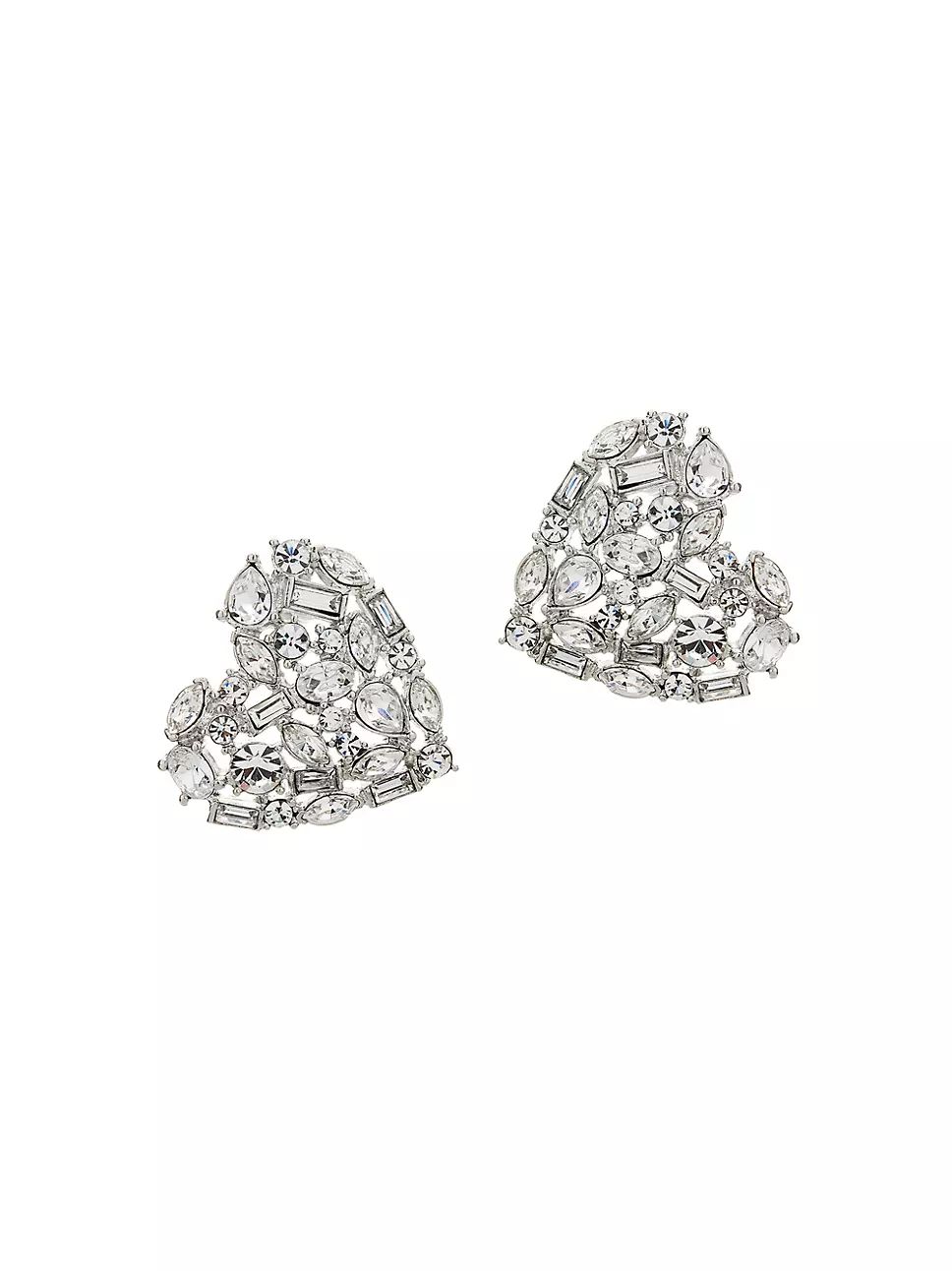 Silvertone & Glass Crystal Heart Earrings | Saks Fifth Avenue