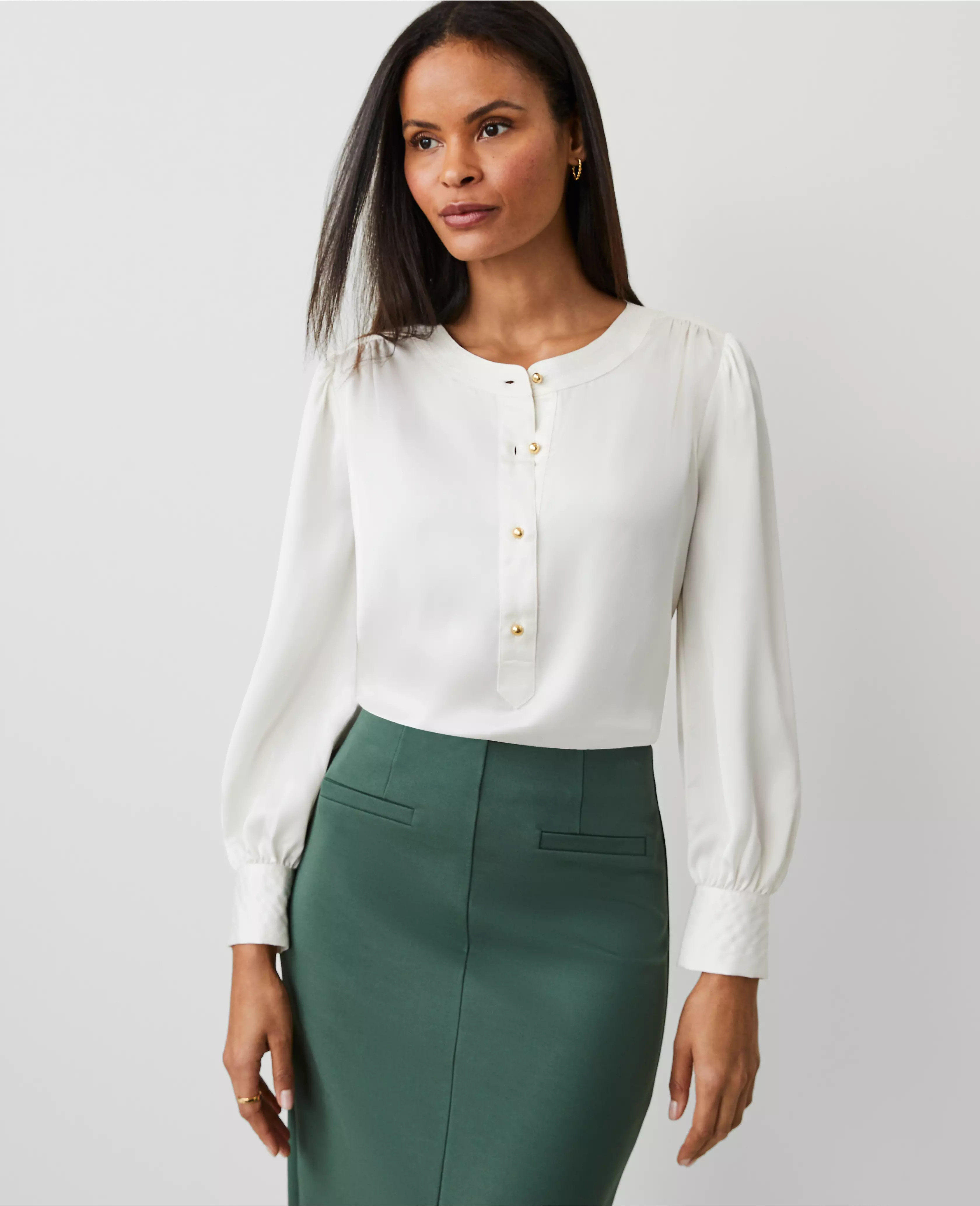 Satin Button Popover | Ann Taylor