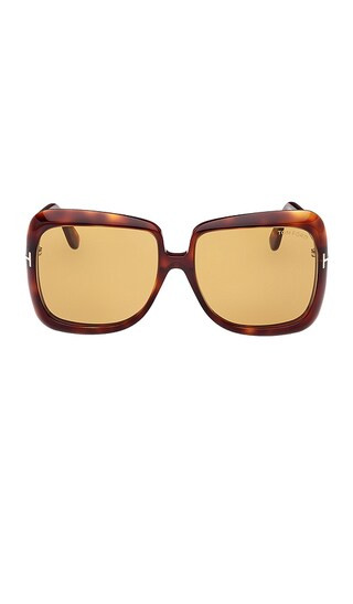 Lorelai Sunglasses in Shiny Vintage Havana & Amber | Revolve Clothing (Global)