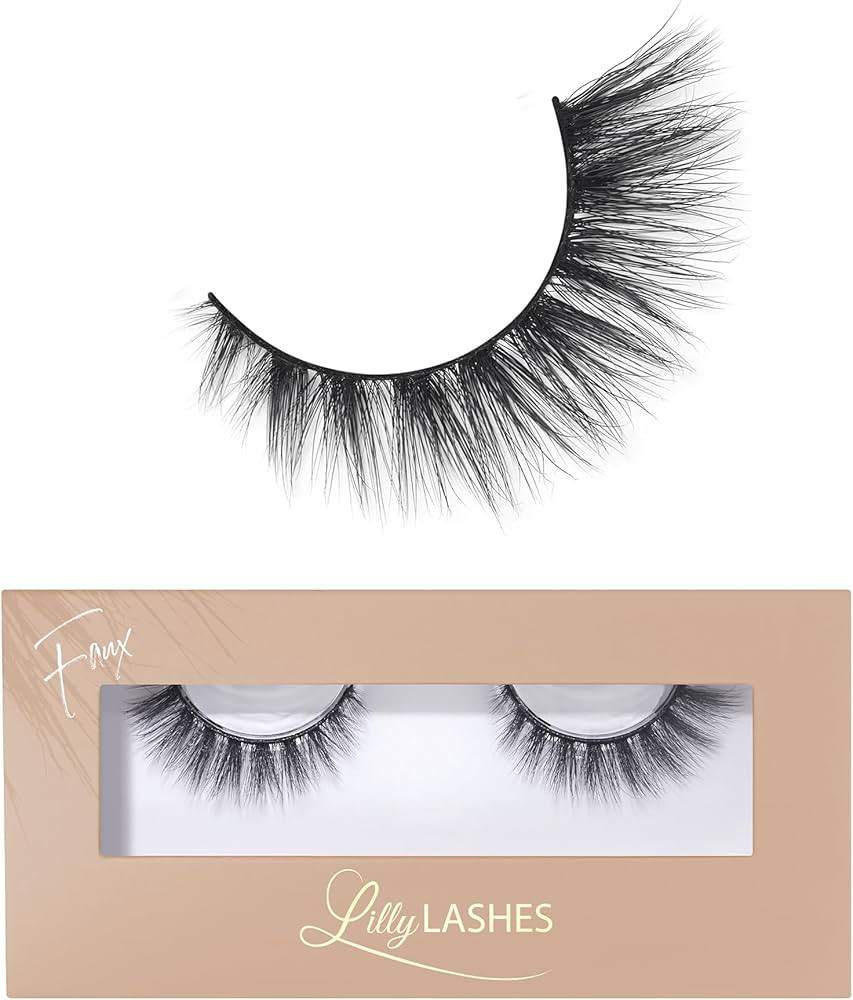 Lilly Lashes Naturale Faux Mink False Eyelashes, 13mm, Reusable, Cat Eye, Wispy Lashes, Black, Pa... | Amazon (US)
