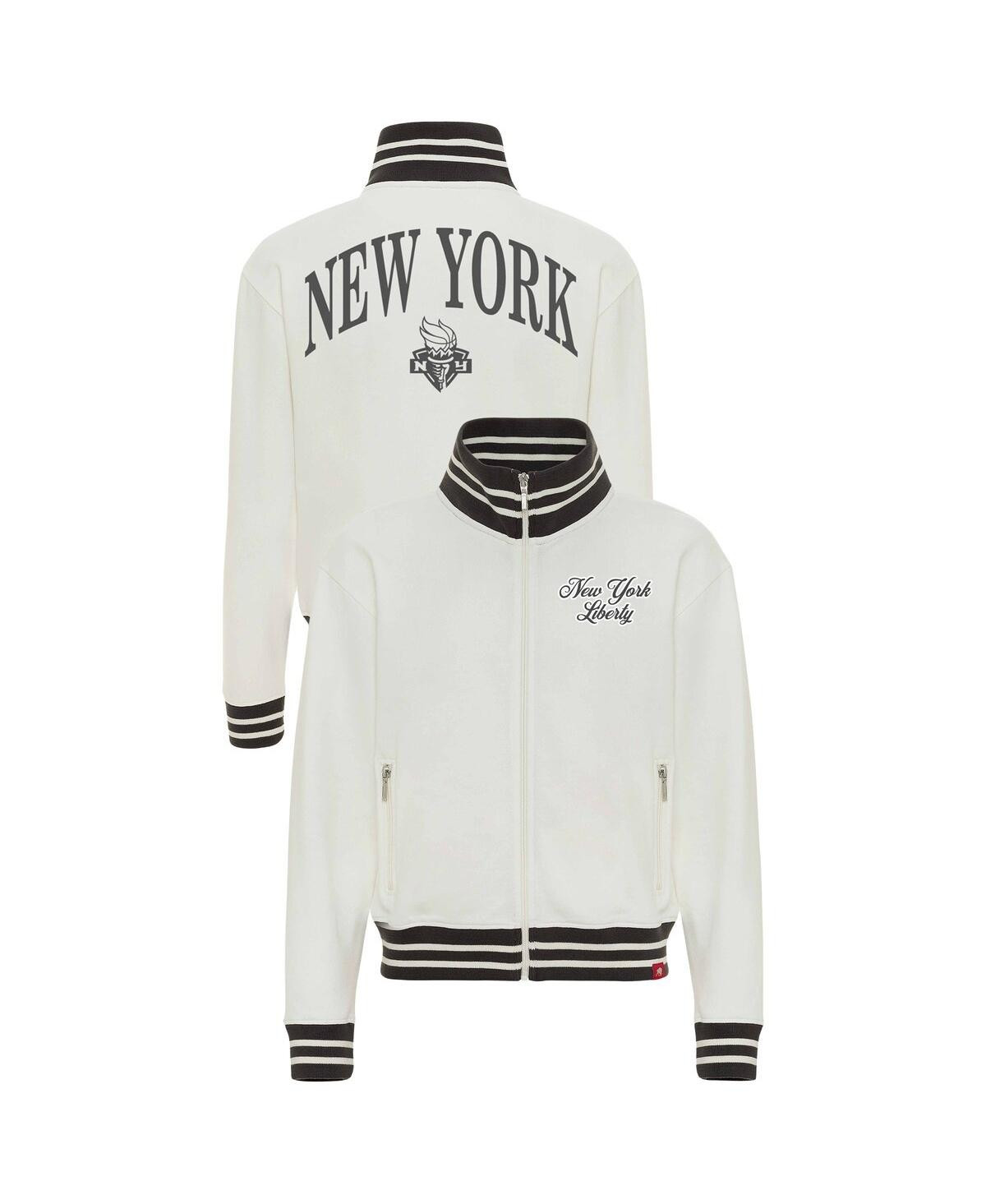 Sportiqe Women's Cream New York Liberty Athletic Club Collection Sutton French Terry Full-Zip Jacket - Cream | Macy's