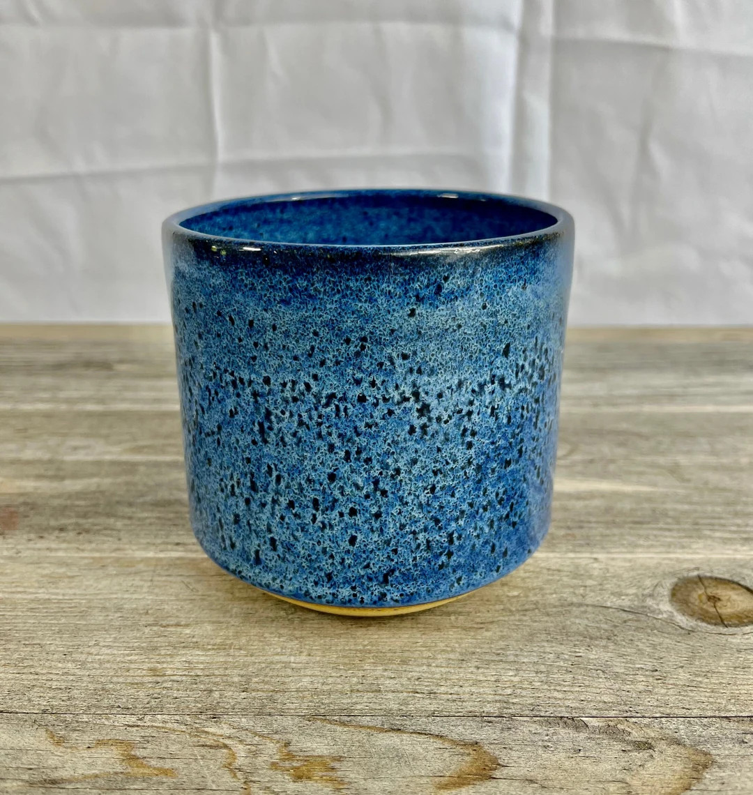 Blue Ceramic Succulent Pot - Etsy | Etsy (US)