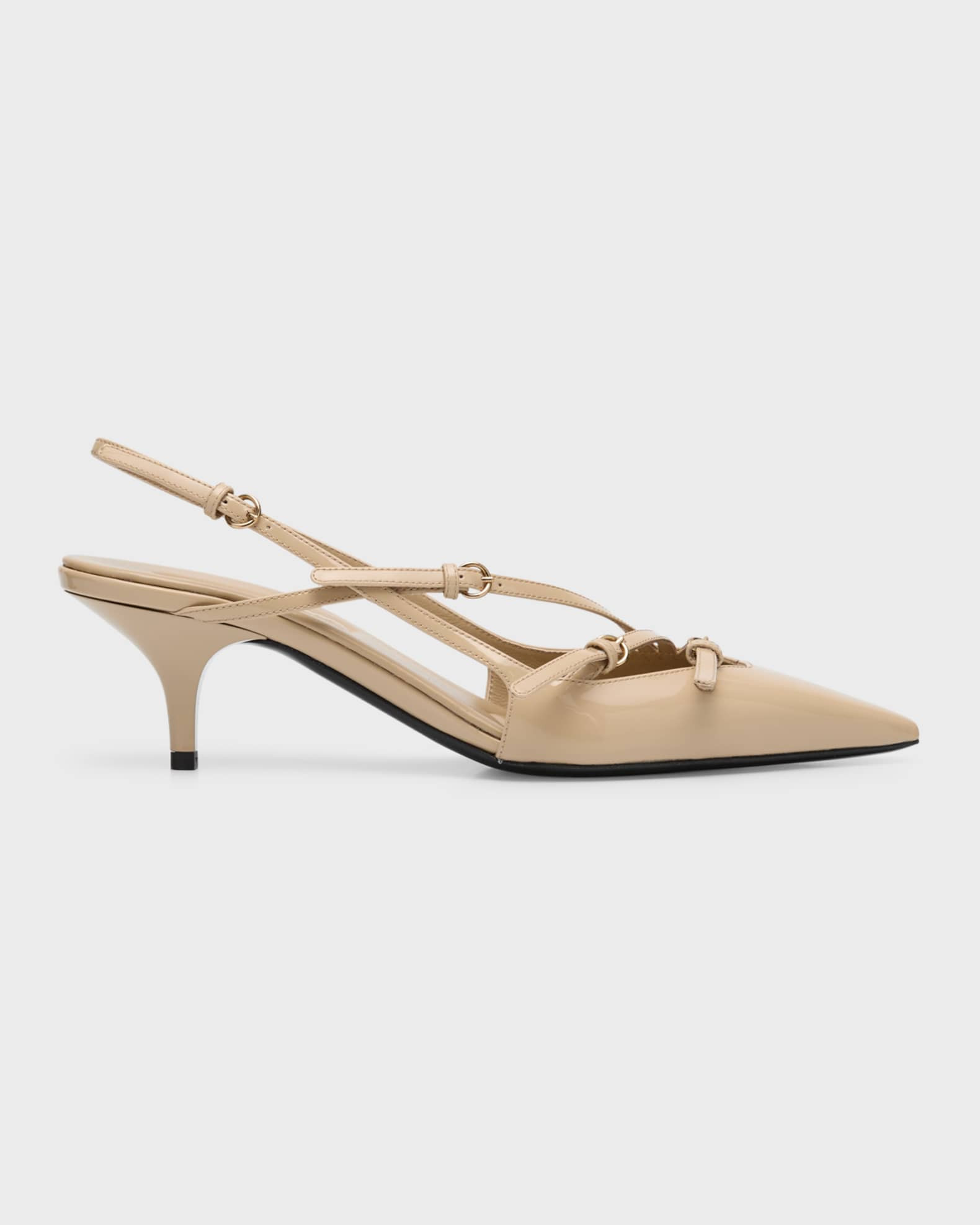 Patent Buckle-Trio Slingback Pumps | Neiman Marcus