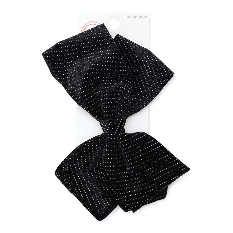 Wonder Nation Girls Velvet Glitter Dot Jumbo Bow Salon Clip, Black | Walmart (US)