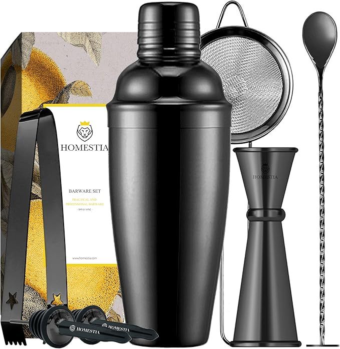 Homestia 7 Pcs Cocktail Shaker Set Bartender Kit Stainless Steel 24oz Martini Shaker, Muddle Spoo... | Amazon (US)