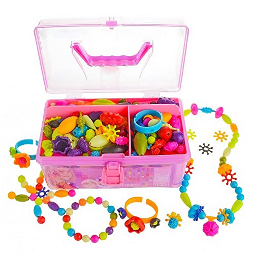 GILI 500-Piece Jewelry Making Kit - Arts and Crafts for Girls Age 4-8 - Snap Beads for Necklaces, Bracelets | Amazon (US)