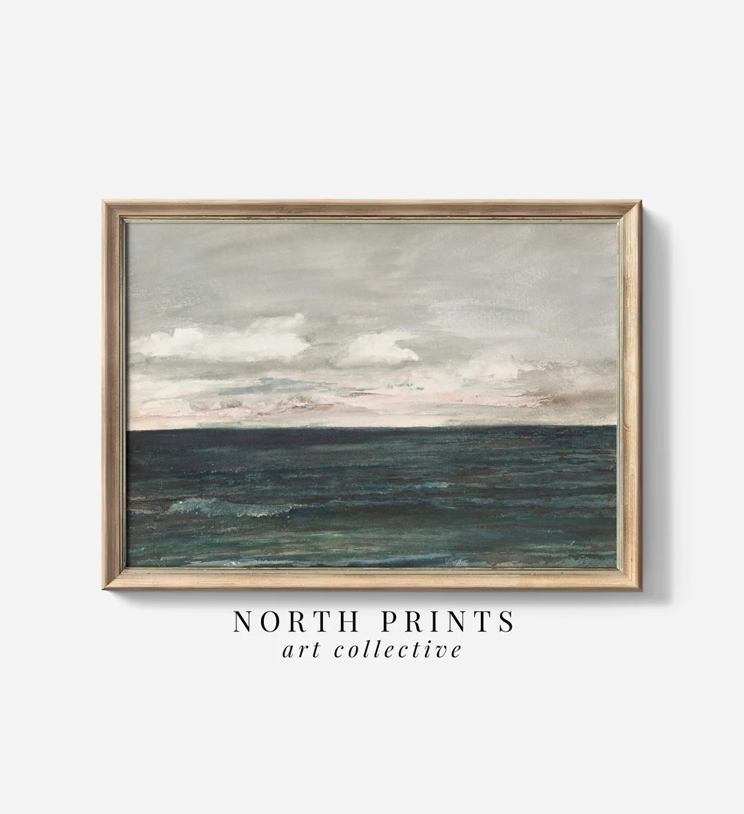 Vintage Seascape Coastal Oil Painting | Dark Moody Green Blue Ocean Antique Art PRINTABLE Downloa... | Etsy (CAD)