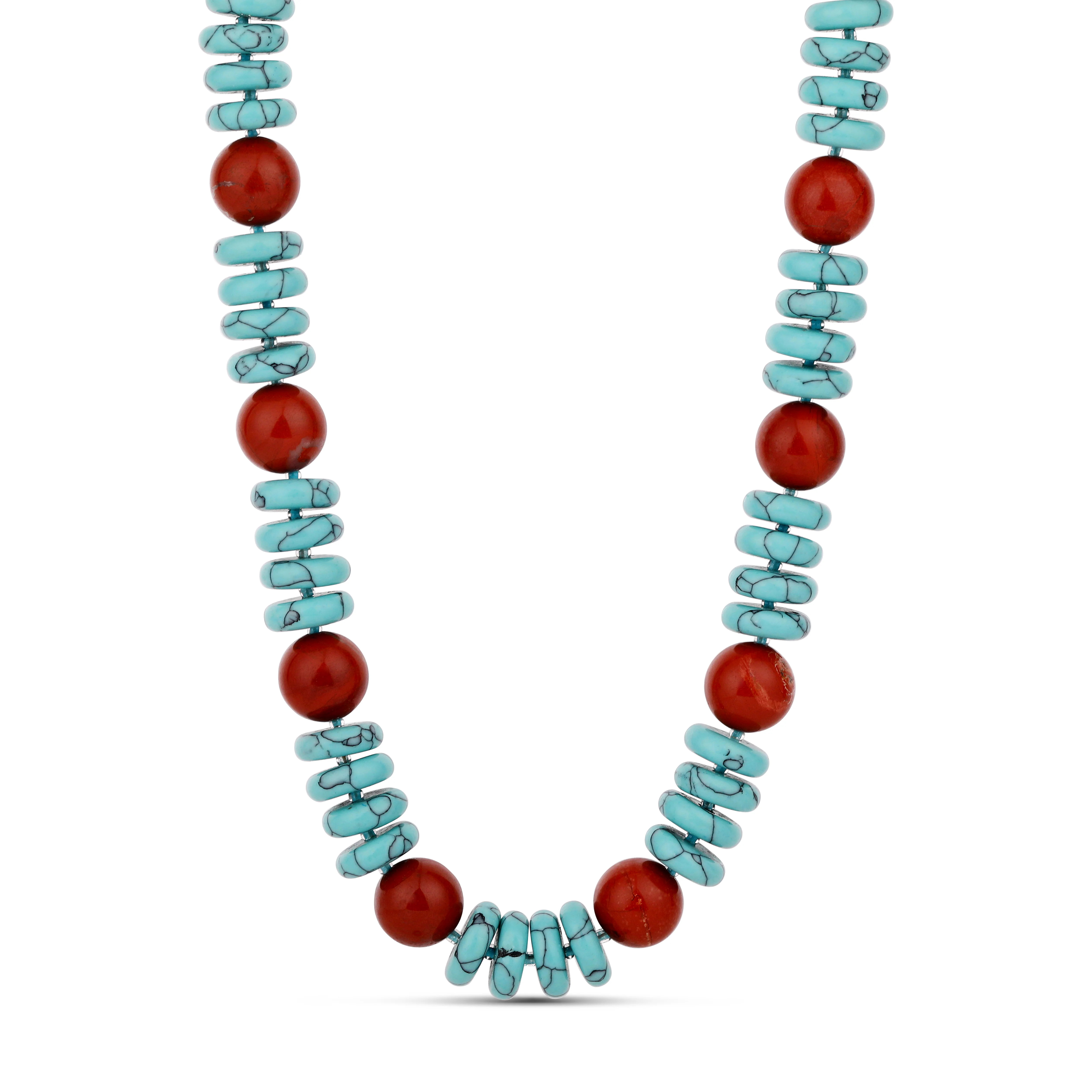 Turquoise and Red Jasper Necklace | Hannah B. Jewelry