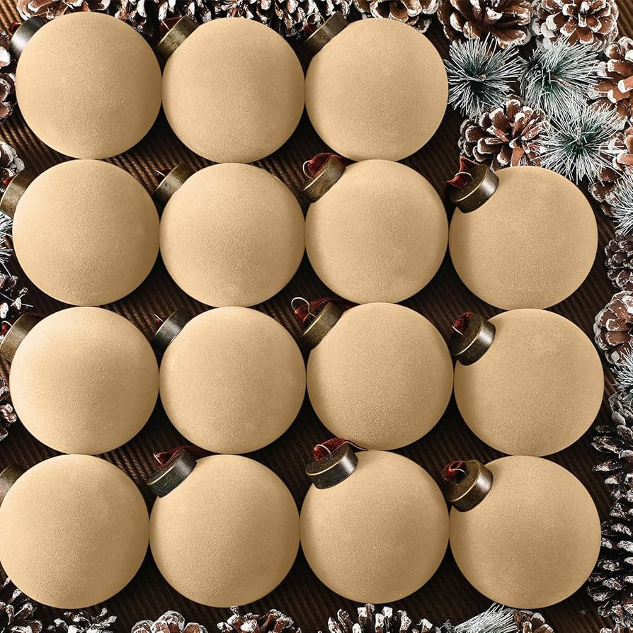Liliful 15 Pcs Velvet Christmas Balls Bulk Flocked Christmas Tree Ball Ornaments Plastic Balls Xm... | Amazon (US)
