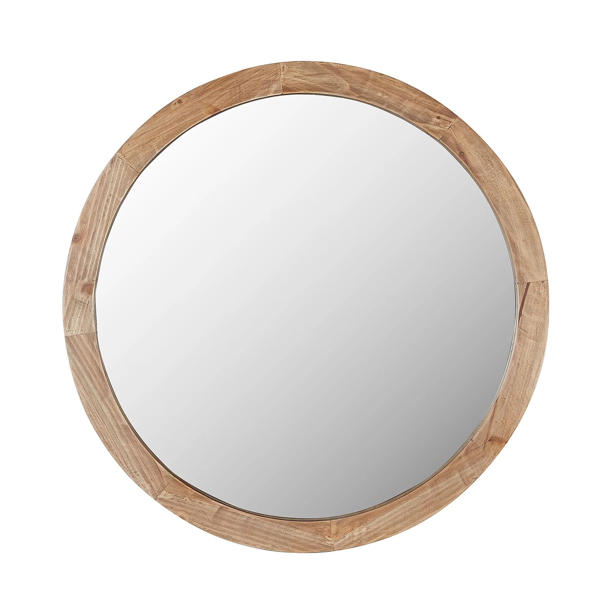 Better Homes & Gardens Modern Farmhouse 24" Round Wood Wall Mirror, Gray | Walmart (US)