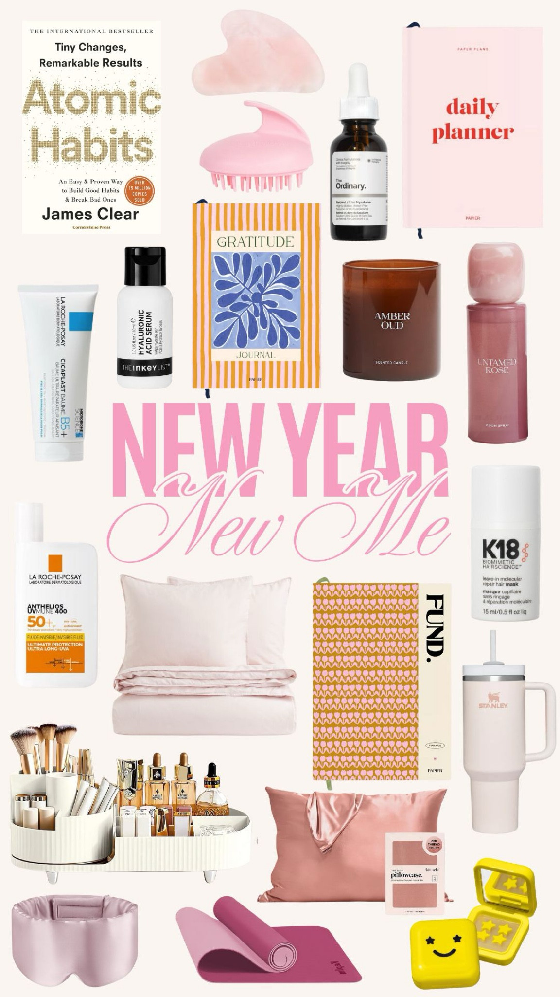 New year, new me wellness product guide 🫶🏼

Gua sha, health, wellness, Stanley, gratitude journal, finance book, suncream, cicaplast, hylauronic, K18 hair mask, make up organiser, candle, yoga

#LTKgiftguide #LTKbeauty #LTKuk