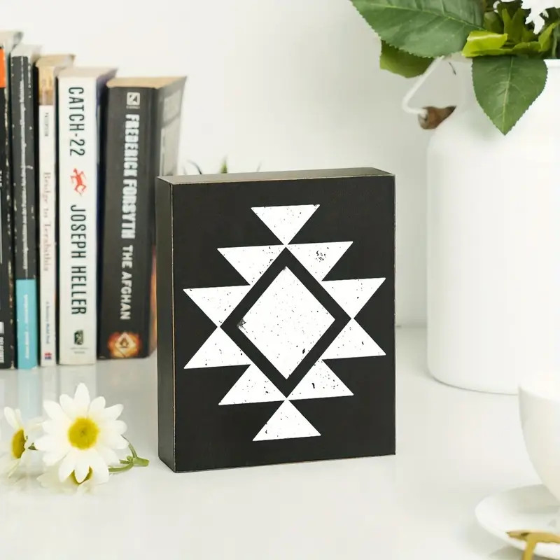 Putuo Decor Aztec Style Box Sign Aesthetic Wooden Art Desk - Temu | Temu Affiliate Program