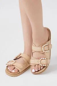 Faux Pearl Dual-Buckle Sandals | Forever 21 (US)