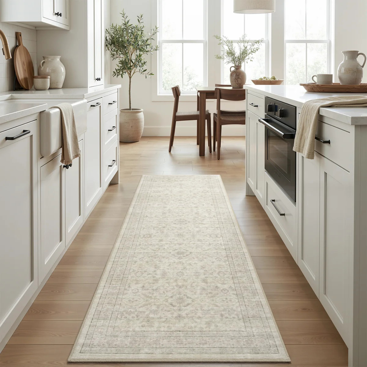 Soft Vintage Washable Non-Slip Hallway Runner Rug Beige | Wayfair North America