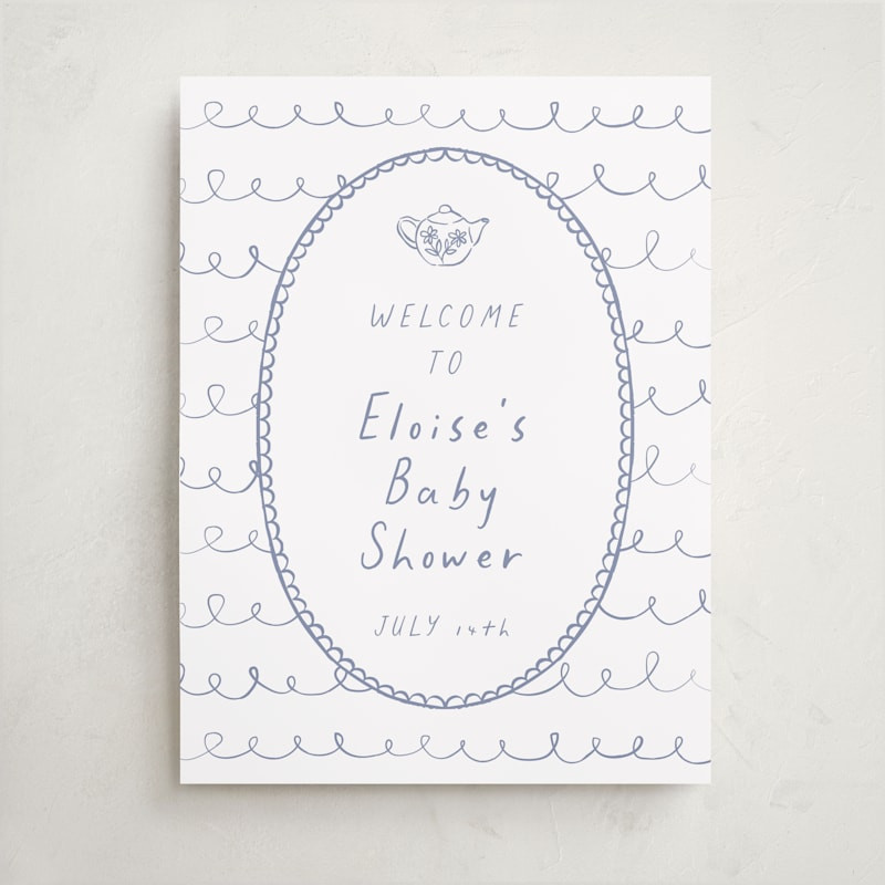 Doodle Tea Party Baby Shower Welcome Signs | Minted