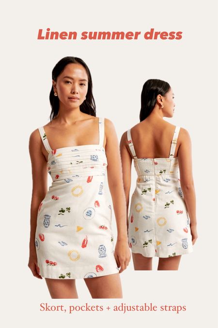Abercrombie linen dress 
This print 😍 also comes in solids 


#LTKstyletip #LTKfindsunder100 #LTKtravel