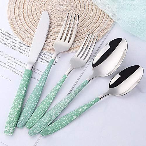Happy-W 20set 304 Stainless Steel Cutlery Sets Dinner Tableware Kitchen Accessories Spoon Fork Cr... | Amazon (US)