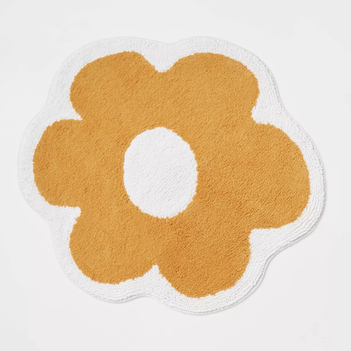 Flower Kids' Bath Rug - Pillowfort™: Round Cotton Tufted Bathroom Mat, Orange, 2' Botanical Des... | Target